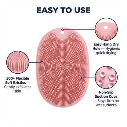 Silicone Bath & Foot Scrubber — Exfoliate, Clean & Massage