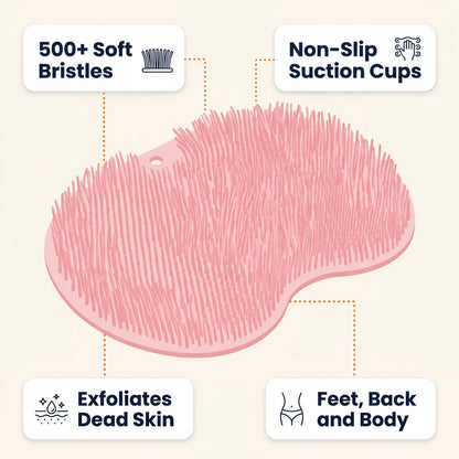 Silicone Bath & Foot Scrubber — Exfoliate, Clean & Massage