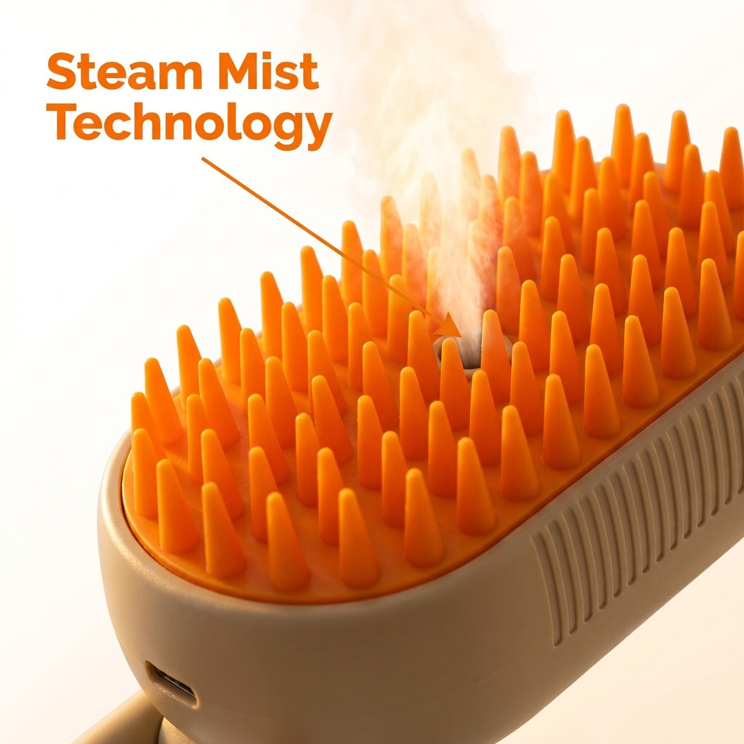 3-in-1 Steam Grooming Brush for Pets